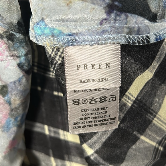 Preen Line floral & check dress knee length size small- like new - Picture 11 of 16